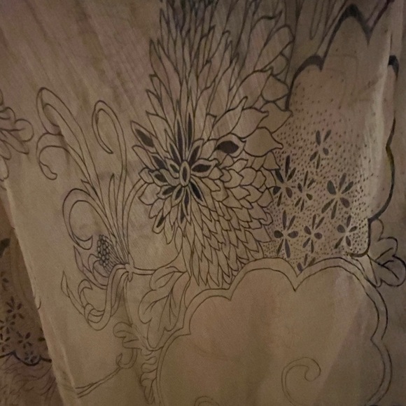 Rina diMontella Strapless Chiffon Gown in Cream and Silver, size 16W - Picture 6 of 11